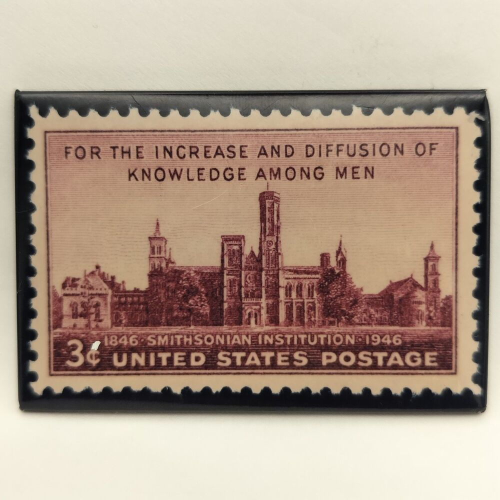 Smithsonian Institution Castle 1946 Centennial Stamp Replica Refrigerator Magnet